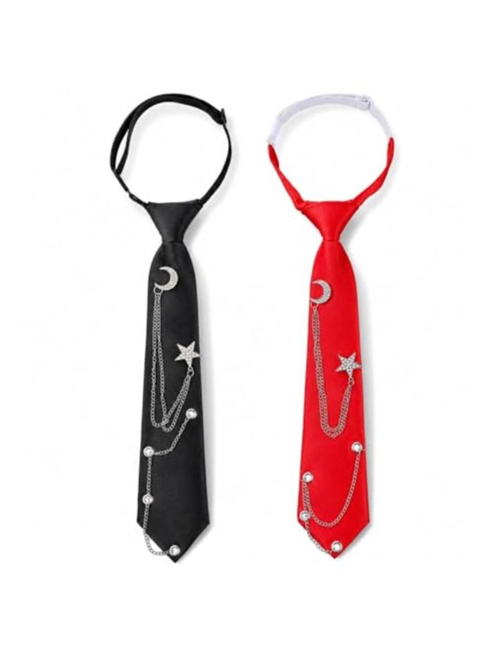Womens Ties Novel Womens Neck Tie with Metal Chain